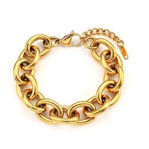 Elegant 18K Gold Plated Stainless Steel Chain Bracelet